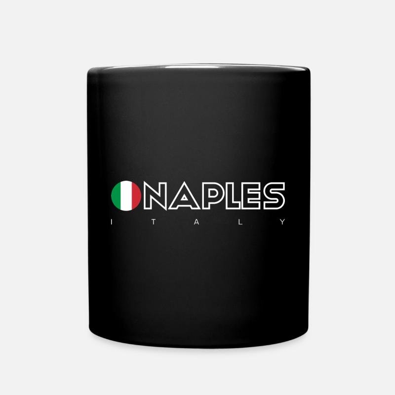 Typographie du cercle du drapeau de Naples - Mug uni - noir