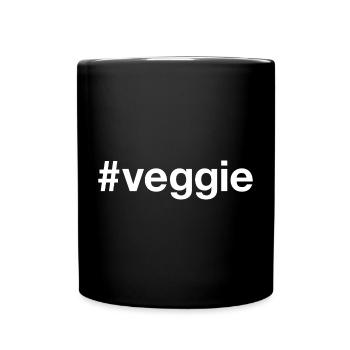 VEGGIE Vegetarian Vegetarisch Hashtag - Tasse einfarbig - Schwarz - Vorne