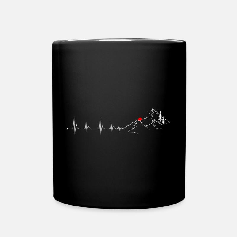 Gipfel: Pulse, Roter Gipfel - Tasse einfarbig - Schwarz