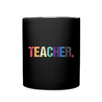 Colorful TEACHER design - Full Colour Mug - black - Front
