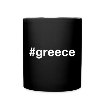 GREECE Hashtag - Full Colour Mug - black - Front