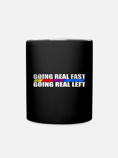 Racing stripe motif for speed lovers - Full Colour Mug - black