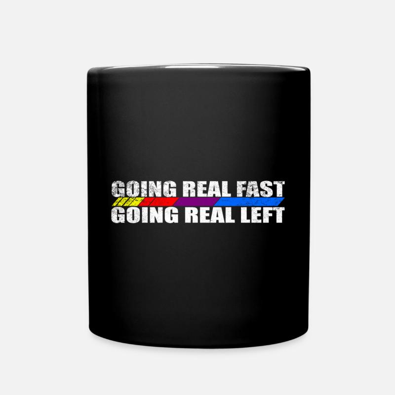 Racing stripe motif for speed lovers - Full Colour Mug - black