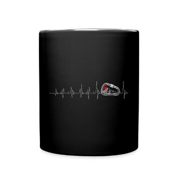 Herzschlag Ring Liebespuls - Tasse einfarbig - Schwarz - Vorne