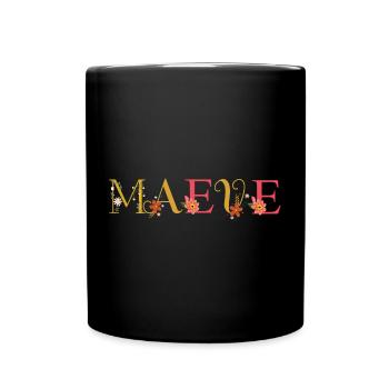 MAEVE Name Decorated with Flowers - Full Colour Mug - black - Front