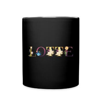 LOTTE name decorated with flowers - Full Colour Mug - black - Front