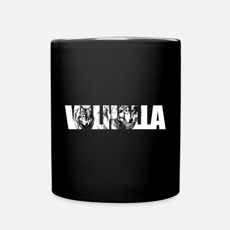 Wolfsruf Typografie - Tasse einfarbig - Schwarz