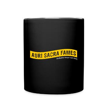 Auri sacra fames (Latin) >Vectorgraphic - Full Colour Mug - black - Front