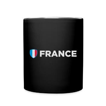 Nationalflagge von Frankreich - Tasse einfarbig - Schwarz - Vorne