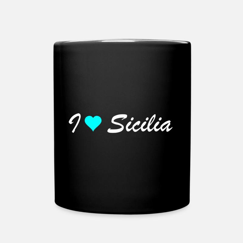 Sizilien - Tasse einfarbig - Schwarz