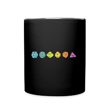 Würfe, W20 - Geschenkidee RPG Fantasy - Tasse einfarbig - Schwarz - Vorne