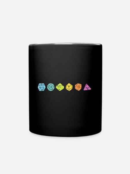 Würfe, W20 - Geschenkidee RPG Fantasy - Tasse einfarbig - Schwarz