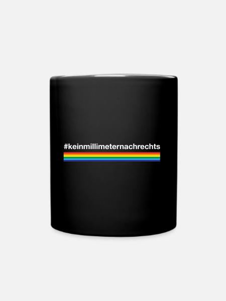 gegen rechts kein millimeter nach rechts vielfalt - Tasse einfarbig - Schwarz