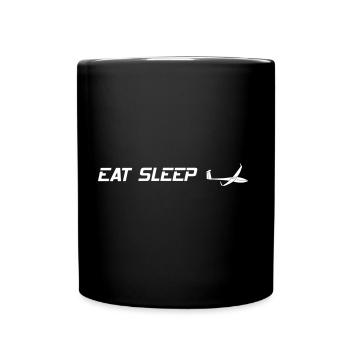 Manger dormir pilote planeur drôle - Mug uni - noir - Devant
