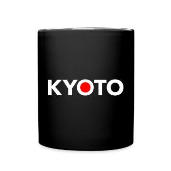 KYOTO Japan Japanische Flagge - Tasse einfarbig - Schwarz - Vorne