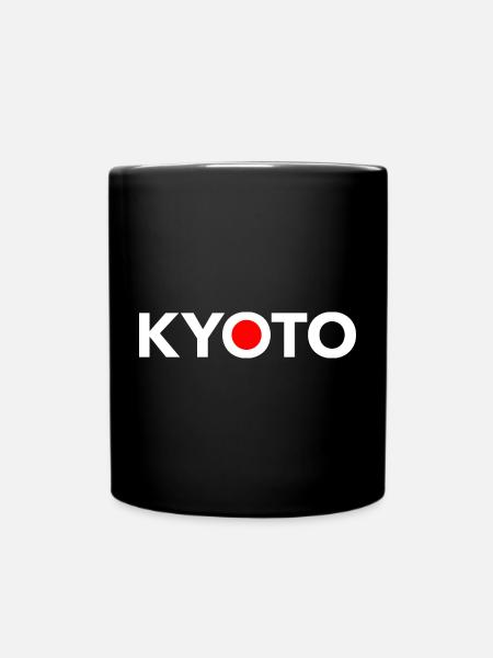 KYOTO Japan Japanische Flagge - Tasse einfarbig - Schwarz
