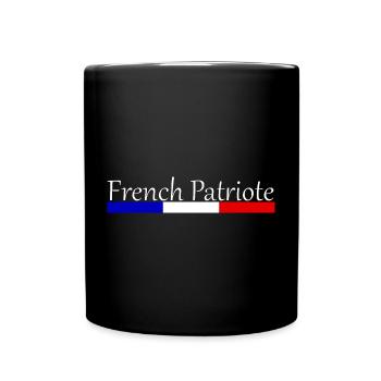 French Patriot Typography Blue White Red - Full Colour Mug - black - Front