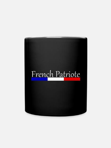 Patriote Français Typographie Bleu Blanc Rouge - Mug uni - noir