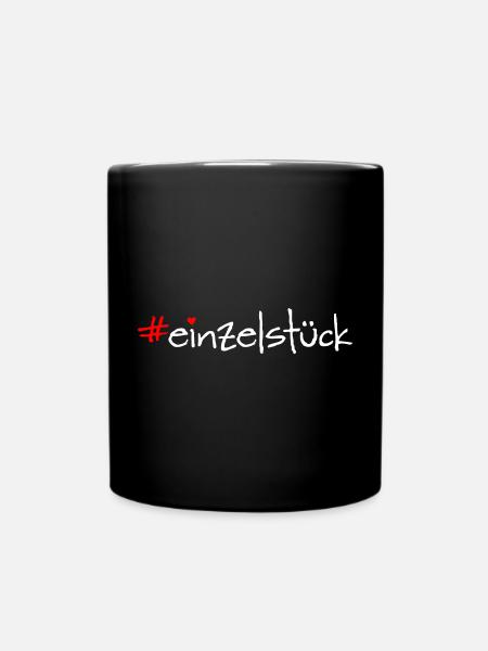 Einzelstück weiß - Tasse einfarbig - Schwarz