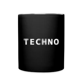 Futuristischer Cyberpunk Schriftzug Techno - Tasse einfarbig - Schwarz - Vorne