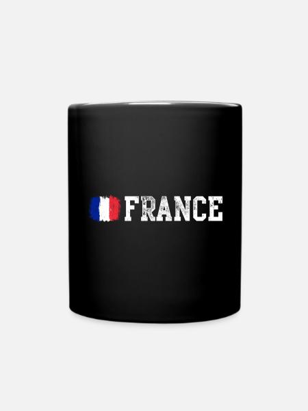 Französische Nationalflagge - Tasse einfarbig - Schwarz