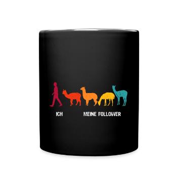 Ich meine Follower Llama Alpacas Lamas - Tasse einfarbig - Schwarz - Vorne