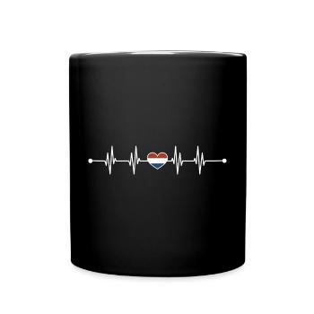 Heartbeat drapeau néerlandais - Mug uni - noir - Devant