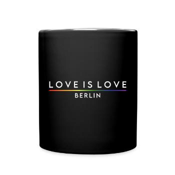 LOVE IS LOVE - Berlin - Tasse einfarbig - Schwarz - Vorne
