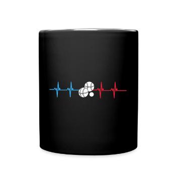 Petanque heartbeat gift bouliste - Full Colour Mug - black - Front