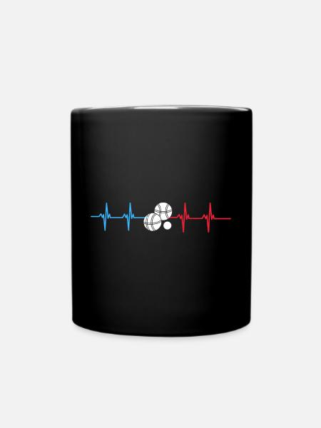 Pétanque battements de coeur cadeau bouliste - Mug uni - noir