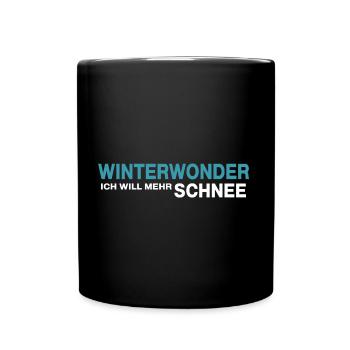 Schnee Winterwonder Winterzeit Schneeflocke - Tasse einfarbig - Schwarz - Vorne