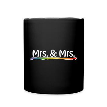 Regenbogen Mrs and Mrs weiss LGBT lgbtqi queer - Tasse einfarbig - Schwarz - Vorne