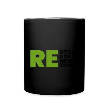 Recycle Reuse Renew Rethink - Full Colour Mug - black - Front