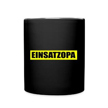 Einsatzopa - Feuerwehr - Ehrenamt - Freiwillig - Tasse einfarbig - Schwarz - Vorne