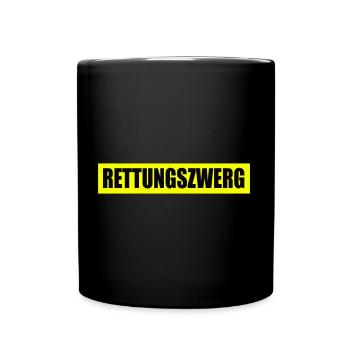 Rettungszwerg - Feuerwehr - Ehrenamt - Freiwillig - Tasse einfarbig - Schwarz - Vorne
