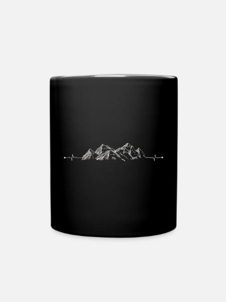 Alpiner Pulsgipfel - Tasse einfarbig - Schwarz