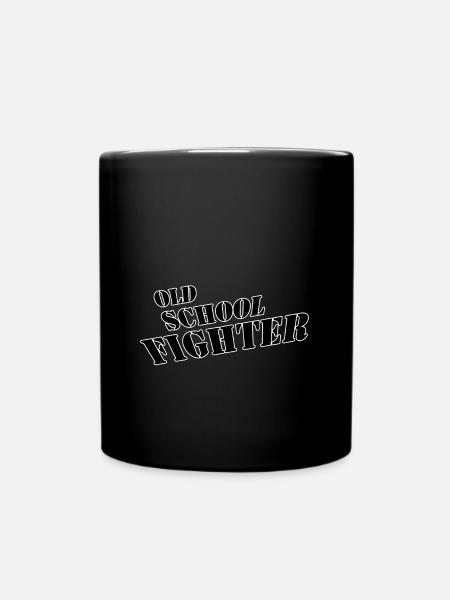 Old school fighter - Tasse einfarbig - Schwarz