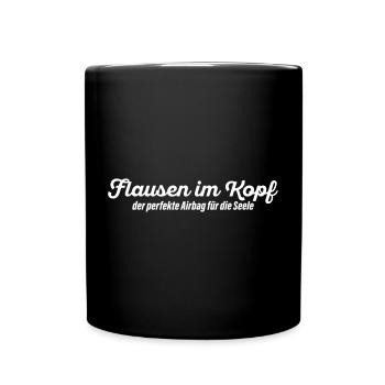 Flausen im Kopf - Tasse einfarbig - Schwarz - Vorne