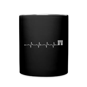 Herzschlag arc de triomphe - Tasse einfarbig - Schwarz - Vorne