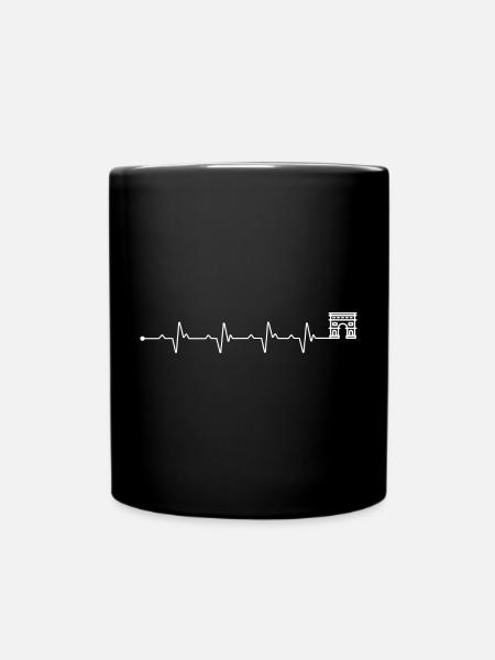 Herzschlag arc de triomphe - Tasse einfarbig - Schwarz