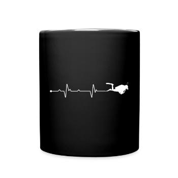 Poignée de main battement de cœur - Mug uni - noir - Devant