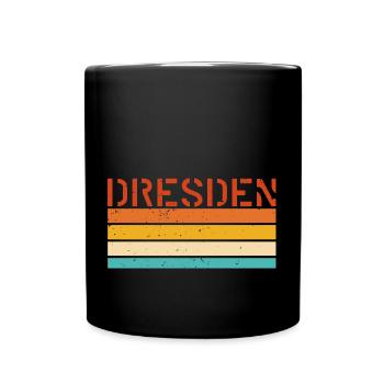 Dresden Deutschland DDR GDR Retro Flagge - Tasse einfarbig - Schwarz - Vorne