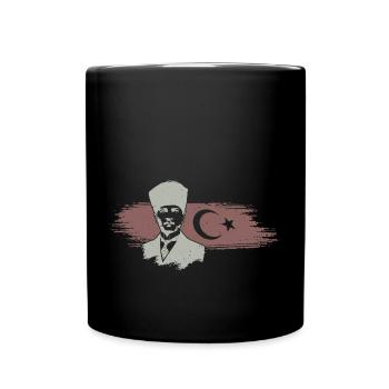 Atatürk Turkey Flagge Mustafa Kemal Silhouette - Tasse einfarbig - Schwarz - Vorne