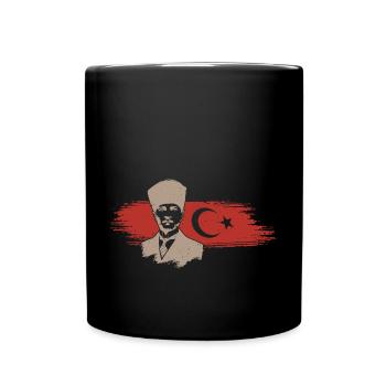 Atatürk Turkey Flagge Mustafa Kemal Silhouette - Tasse einfarbig - Schwarz - Vorne