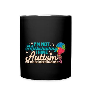 Luftballon Autist Autism thing Puzzleteil - Tasse einfarbig - Schwarz - Vorne