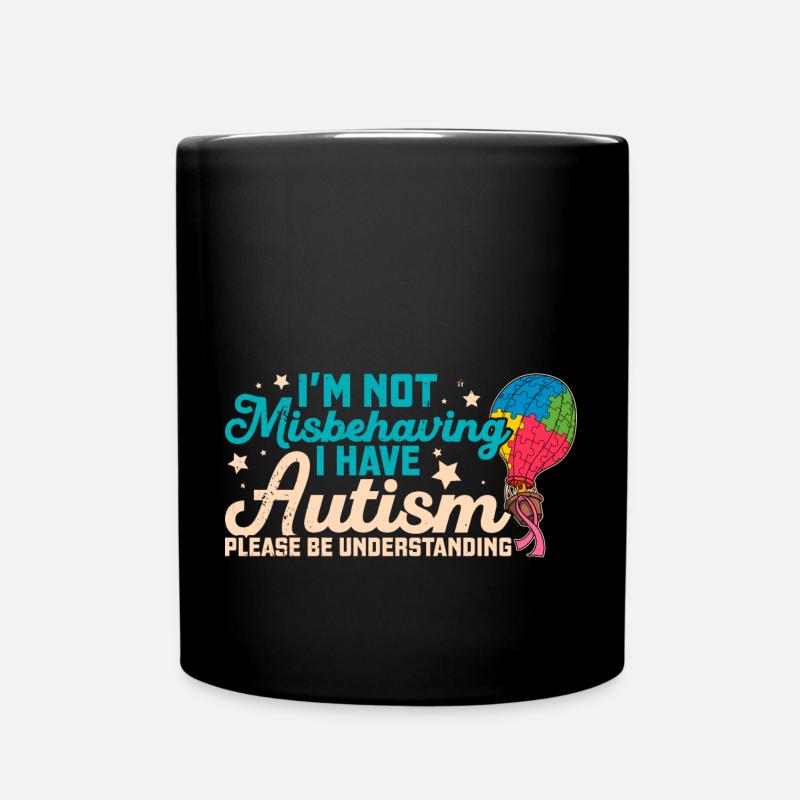 Luftballon Autist Autism thing Puzzleteil - Tasse einfarbig - Schwarz