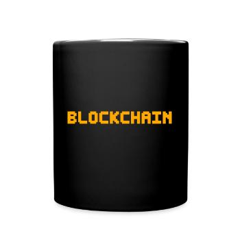Blockchain Pixel - Tasse einfarbig - Schwarz - Vorne