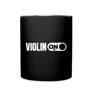 Lustige Violine - Tasse einfarbig - Schwarz - Vorne