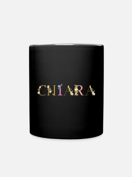 Le nom de CHIARA est orné de fleurs - Mug uni - noir