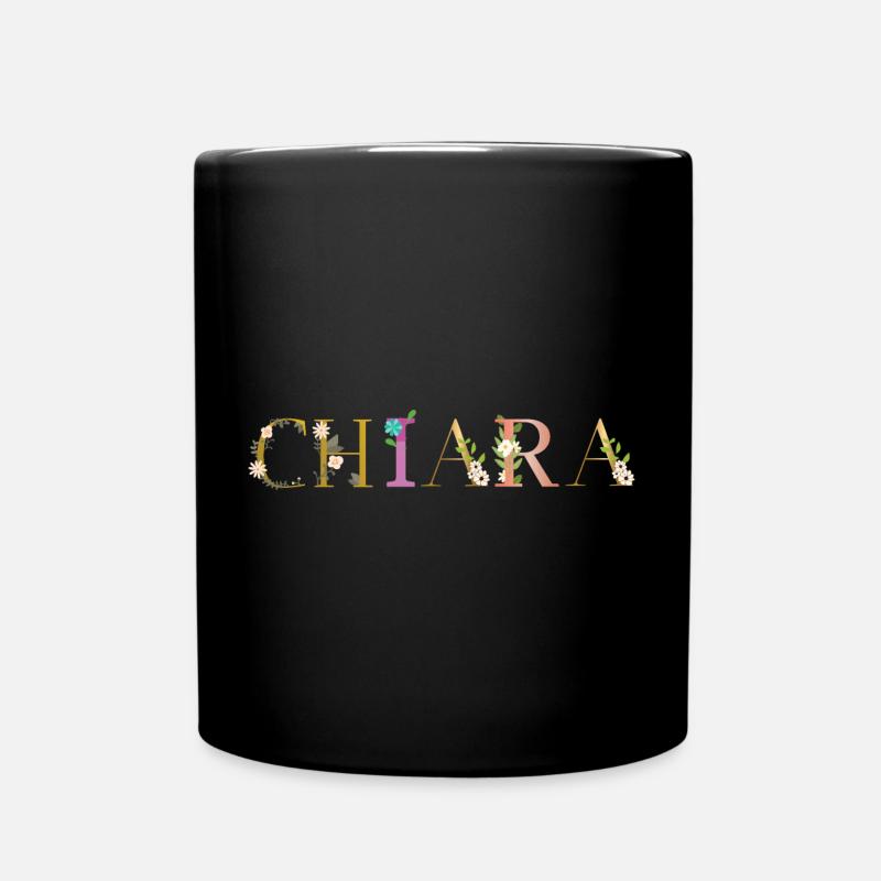 Le nom de CHIARA est orné de fleurs - Mug uni - noir